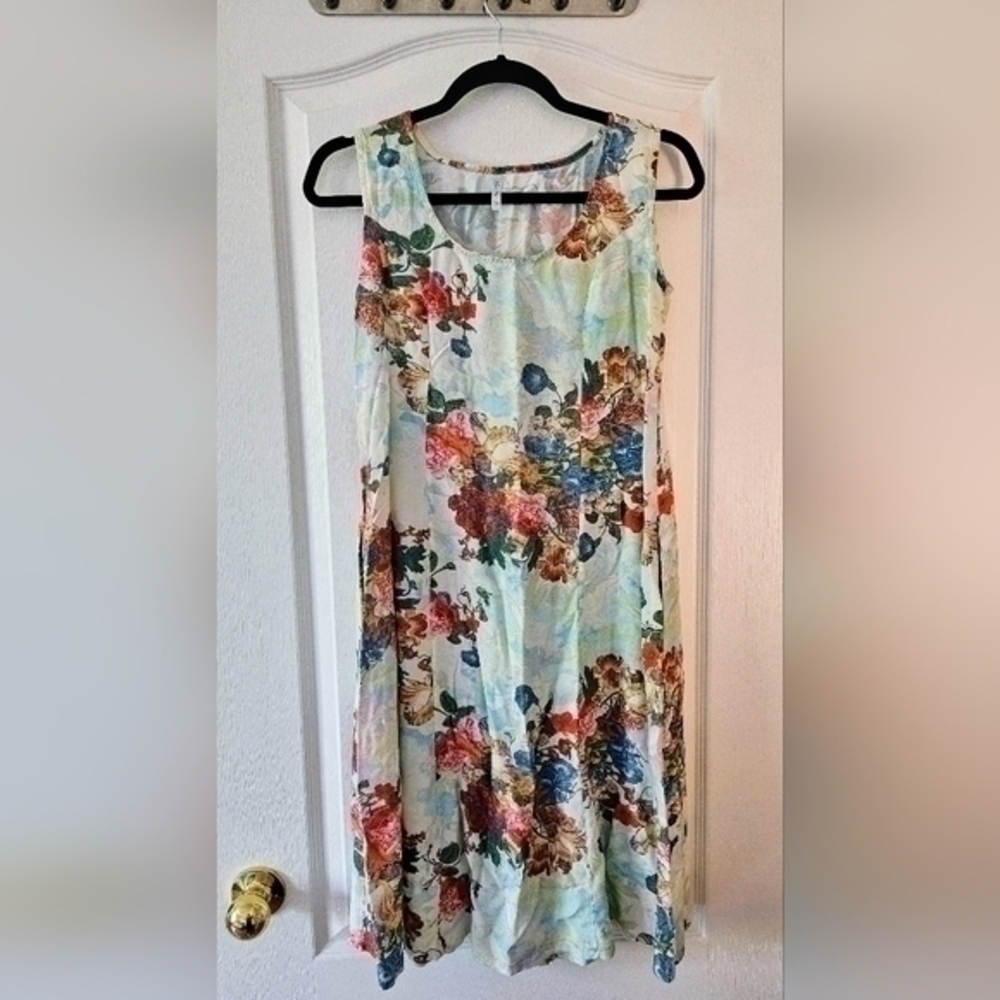 Blue Sky floral print sleeveless dress